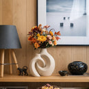 Conjunto de 2 vasos de flores ocos estilo boho modernos em cerâmica