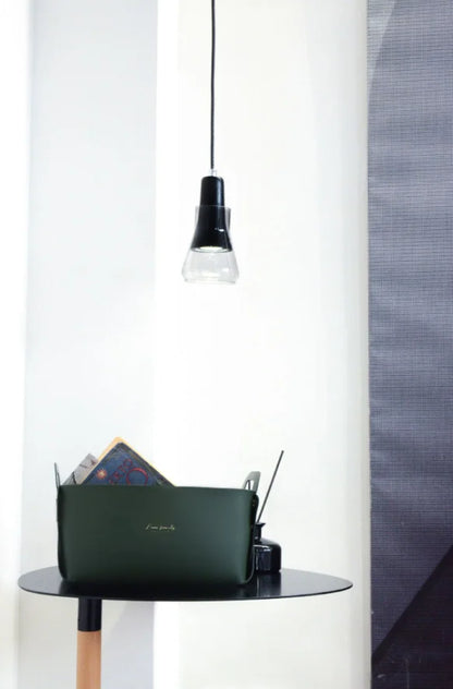 Caixa de Armazenamento para Mesa de Escritório em Couro Grande