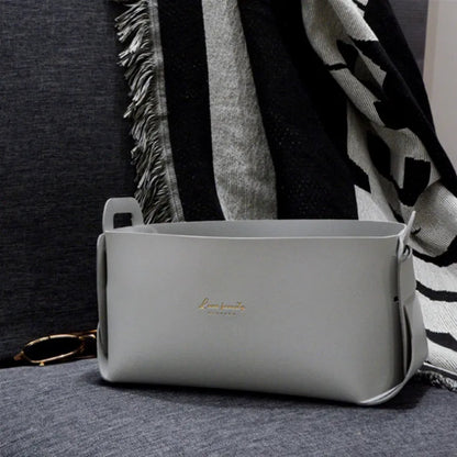 Caixa de Armazenamento para Mesa de Escritório em Couro Grande