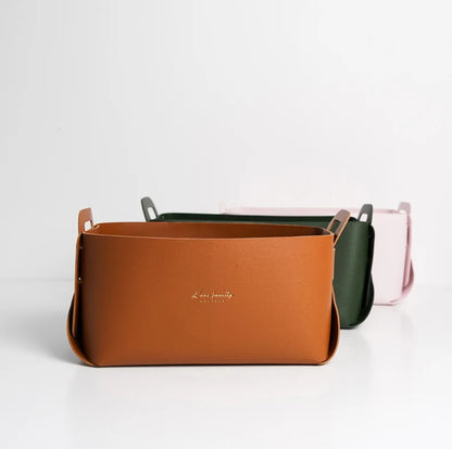 Caixa de Armazenamento para Mesa de Escritório em Couro Grande