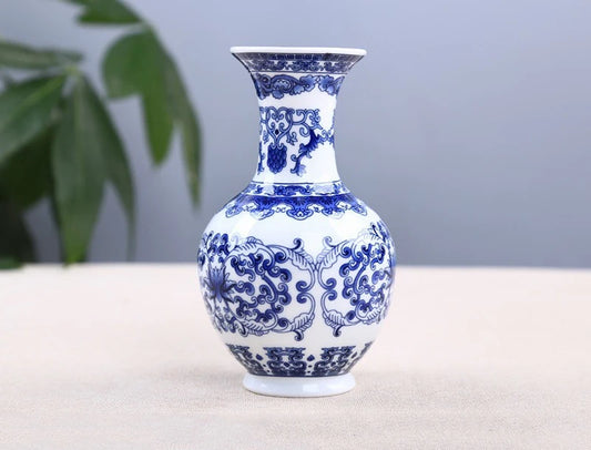 Vaso de Flores Estilo Chinês em Porcelana para Casa
