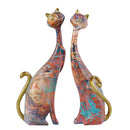 Escultura de Gatos Apaixonados Pintados em Graffiti Nórdico