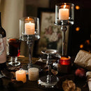 Castiçal de Liga Metálica com Vidro com estilo Moderno para Ornar a Sala de Jantar