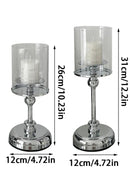 Castiçal de Liga Metálica com Vidro com estilo Moderno para Ornar a Sala de Jantar