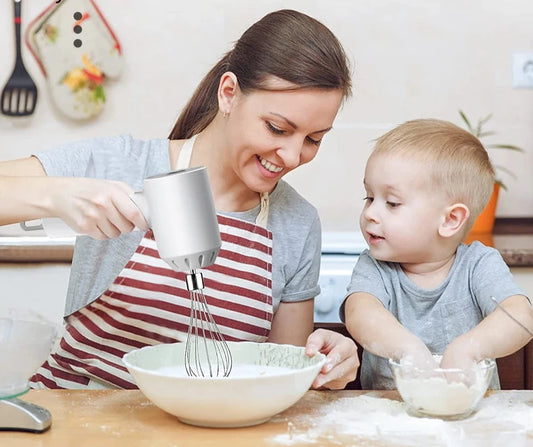 Batedeira elétrica e Processador 2 em 1 sem fio portátil de 3 velocidades