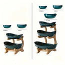 Fruteira de suporte de Madeira com Três Camadas