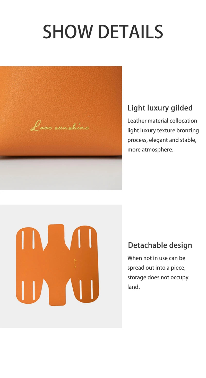 Caixa organizadora em couro PU para material de escritório