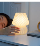 Luminária de mesa de Vidro Murano Listrada Estilo Pequeno Cogumelo Com Luzes LED 3 cores