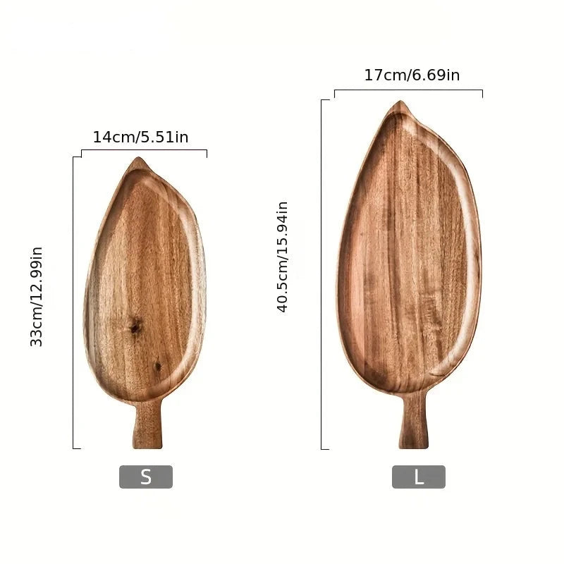 Bandeja de Servir de Madeira com Formato de Folha - Feuille