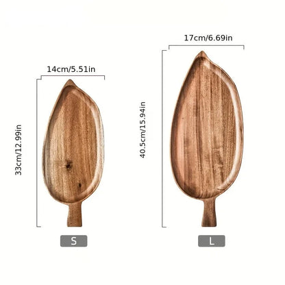 Bandeja de Servir de Madeira com Formato de Folha - Feuille
