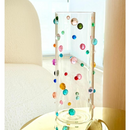 Vaso Decorado com Gemas de Vidro Design Italiano Sphere 25 cm de Altura x 10 cm