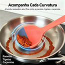 Colher de Silicone com Medidor Graduado e Ponta Moldável para Panelas e Receitas