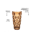 Vaso Halley Vidro Ambâr 1 Litro Decorativo para Flores e Mesa Posta